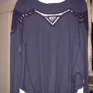 Worn once free people blue/purple long sleeve